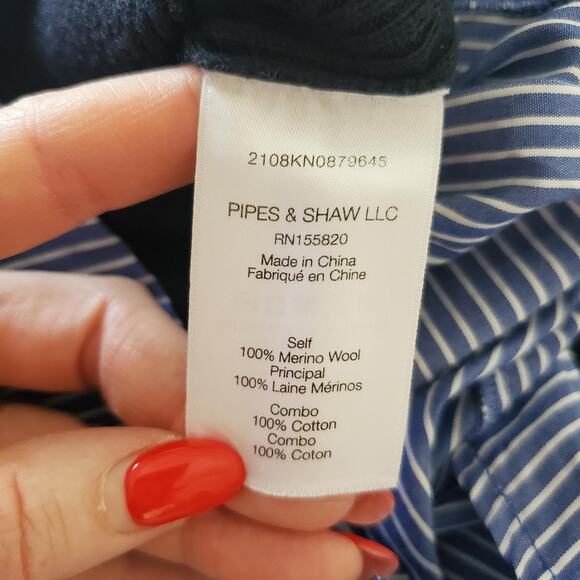 Veronica Beard Sweater  Womens XS Merino Wool Button Pullover Knit Striped - Picture 6 of 7